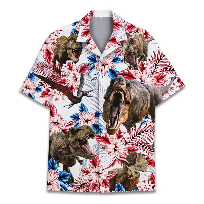 thumbnail image 1 of Camisas hawaianas con estampado 3D de animales divertidos para hombres y mujeres, camisa informal de manga corta con botones y corte relajado para playa, camiseta para hombre, 1 of 5