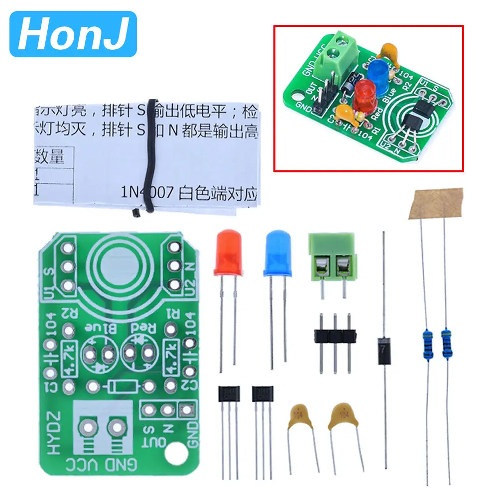 

Hall Magnetic Induction Sensor Detection Pole Resolver North And South Detection Module DIY learning Kit For Arduino