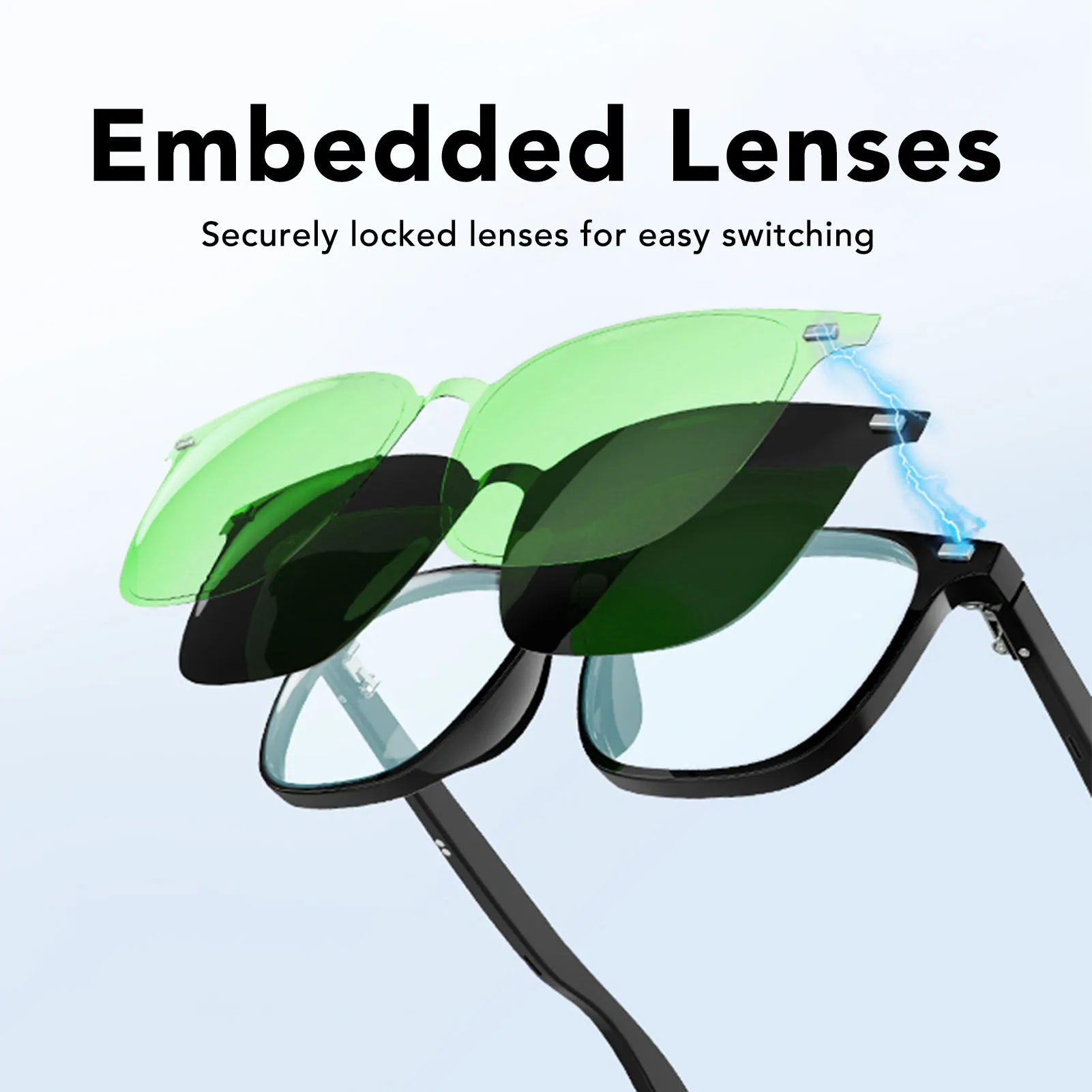 AI Translation Glasses 118 Languages Bluetooth Real Time Smart Glasses with Magnetic Lens Smart Music Glasses Translator Glasses