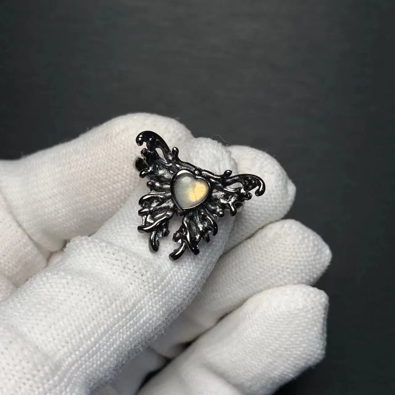 MM Natural Moonstone Ring Adjustable Female Oval  light ring Jewelry for Women Gift Wholesale High Quality Vintage Fine