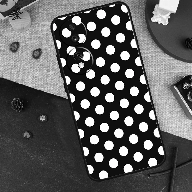 Elegant Black and White Polka Dot Phone Case Cover