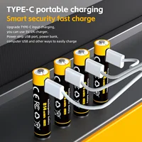 Chicnod AAA Rechargeable Battery 1.5V 814mWh USB Type-C Li-ion Battery Built-in Charging Port Long Lasting Battery Pack 5
