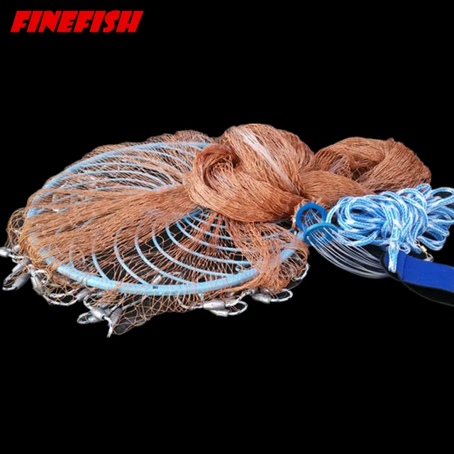 Finefish With Disc USA Cast Net Easy Catch Fishing Nets Hunting Hand Throw  Network Small Mesh