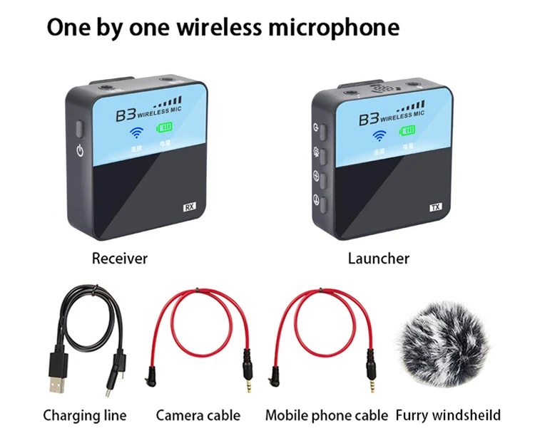 condenser microphone Wireless Lavalier Microphone Transmitter Receiver for Phone DSLR Camera Smartphone 2.4GHz Wireless Mic mic stand