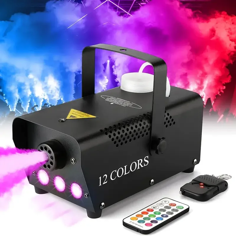 Disco Colorful Smoke Machine 500W LED Remote Fogger Ejector Dj Christmas Wedding Party Stage Light Effects Fog Machine
