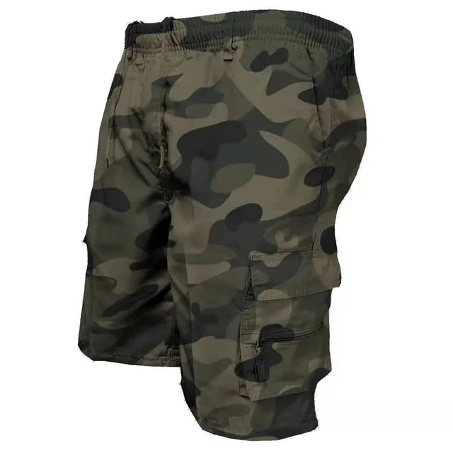Pantaloncini Cargo Uomo Grandi Taglie - Al Ginocchio, Elastico In Vita, Per Estate