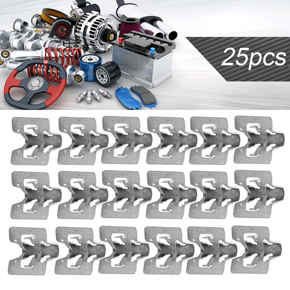 

25pcs Auto Metal Fastener Clips 1/2" X 5/8" Car Tuning Retainer Moulding Trim 15748479 Universal Car Interior Accessories