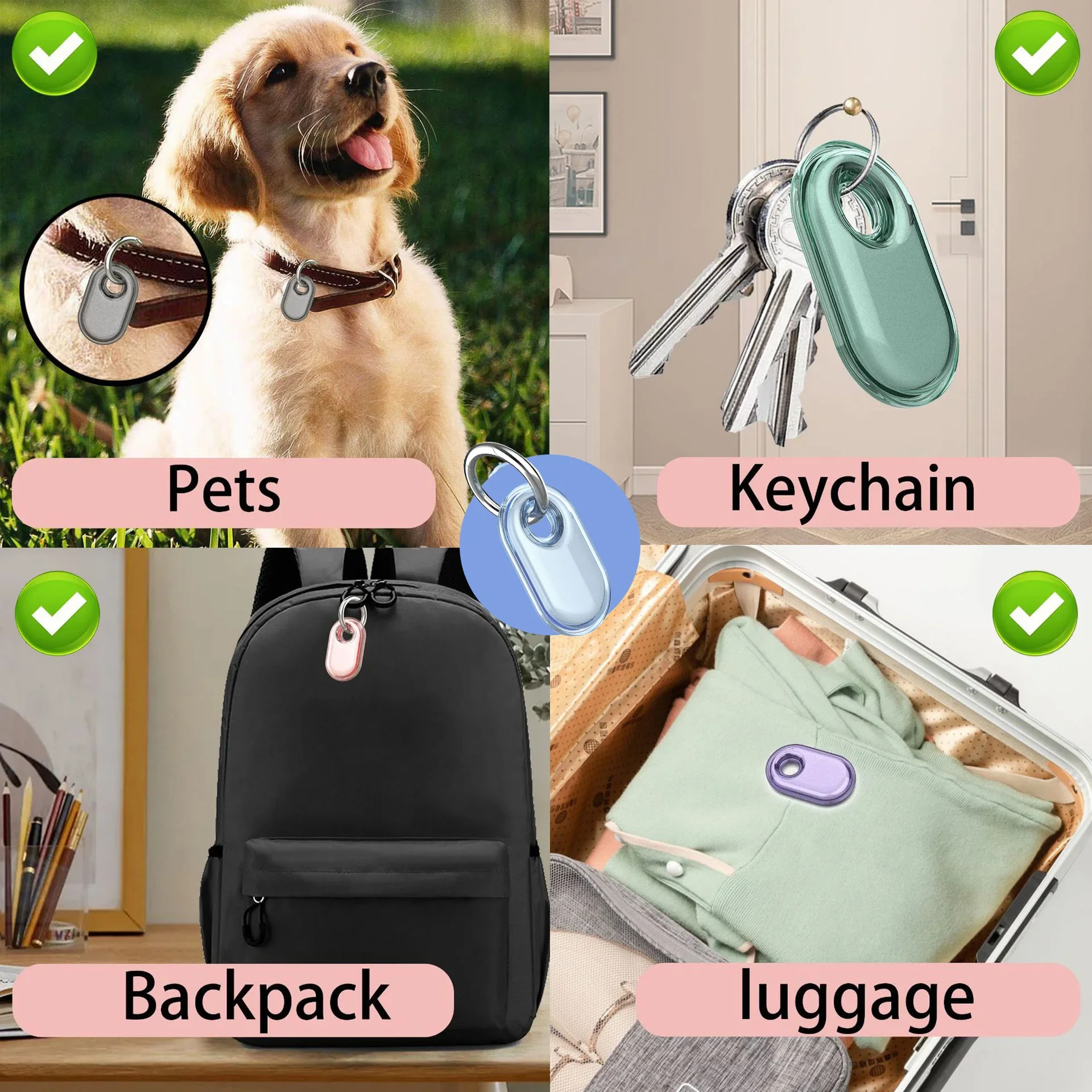 Enhanced TPU Protective Case with Keychain and Anti-Scratch Tracker Holder for Keys, Wallet, Luggage, and Pets