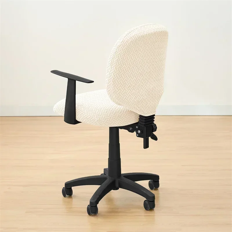 Description Picture 4 of item2pcs/set Split Office Chair Covers Stretch Jacquard Rotating Computer Seat Covers Removable Solid Color Gaming Chair Protector