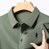 Polo de luxe léger pour hommes, T-shirt à manches longues, décontracté, quotidien, Base de sweat-shirt à revers, 202 Paul 3