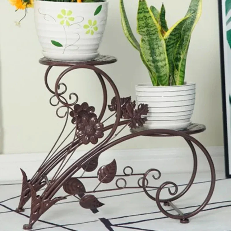 Rustproof Metal Plant Stand Potted Flower Display Rack Garden Balcony Plant Holder Durable Flower Rack