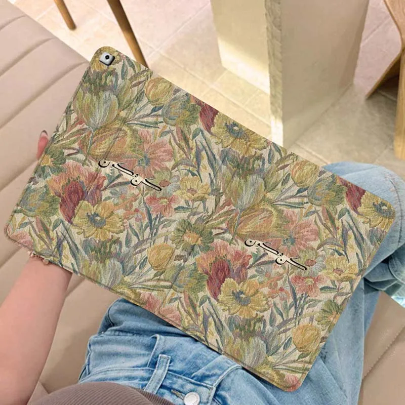 Vibrant Floral Pattern Cloth Tablet Case