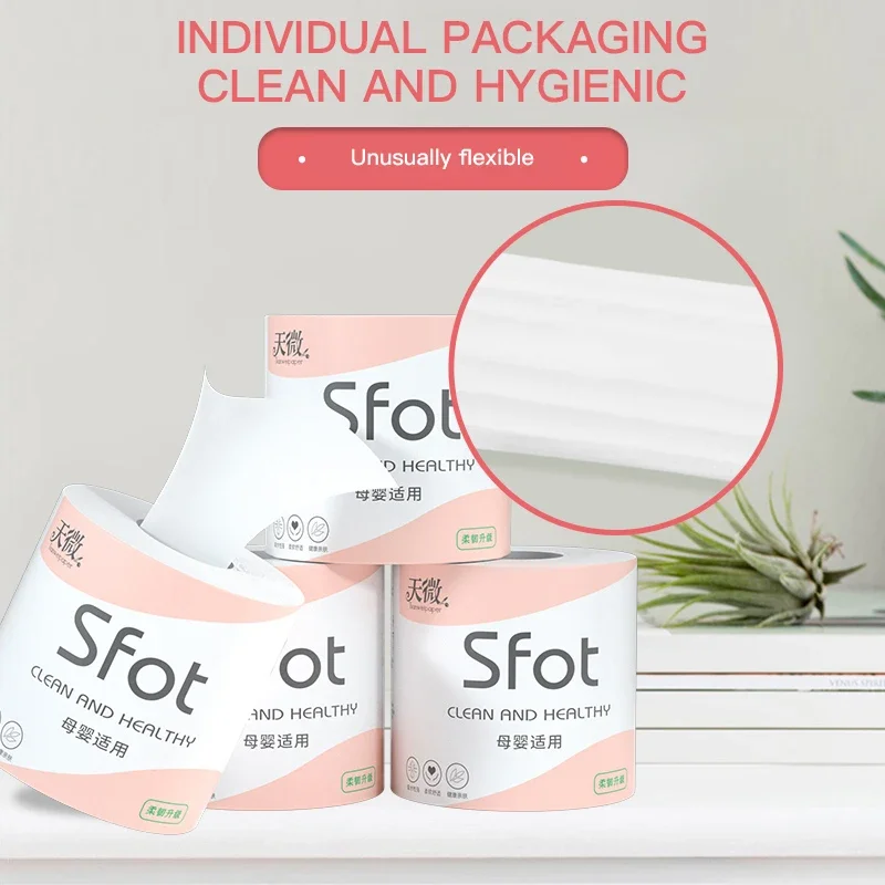 Toilet Paper 8 Rolls Household Five Layers Thickened Core Roll