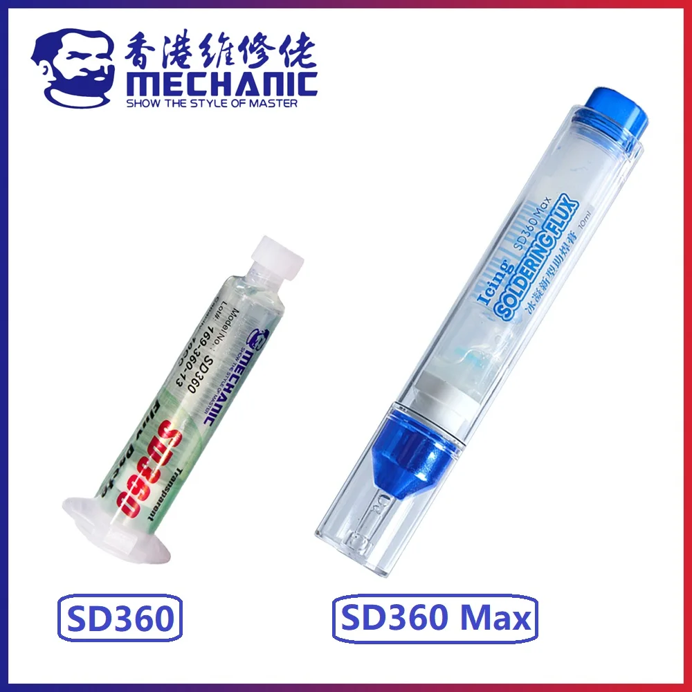 MECHANIC Icing SD360 Max 10cc No-Clean Transparent Solder Paste Welding Advanced Oil Flux For PCB SMD BGA SMT Soldering Repair