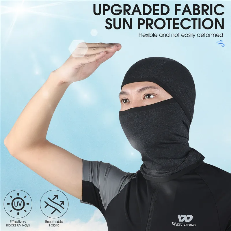 WEST BIKING Cycling Full Face Mask Summer Ice Silk Sunscreen Headgear Breathable Helmet Liner Balaclava Outdoor MTB Riding Gear 4