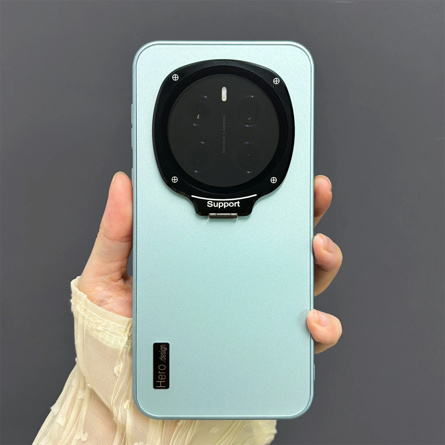 Stylish Matte Invisible Lens Bracket Shockproof Bumper Case