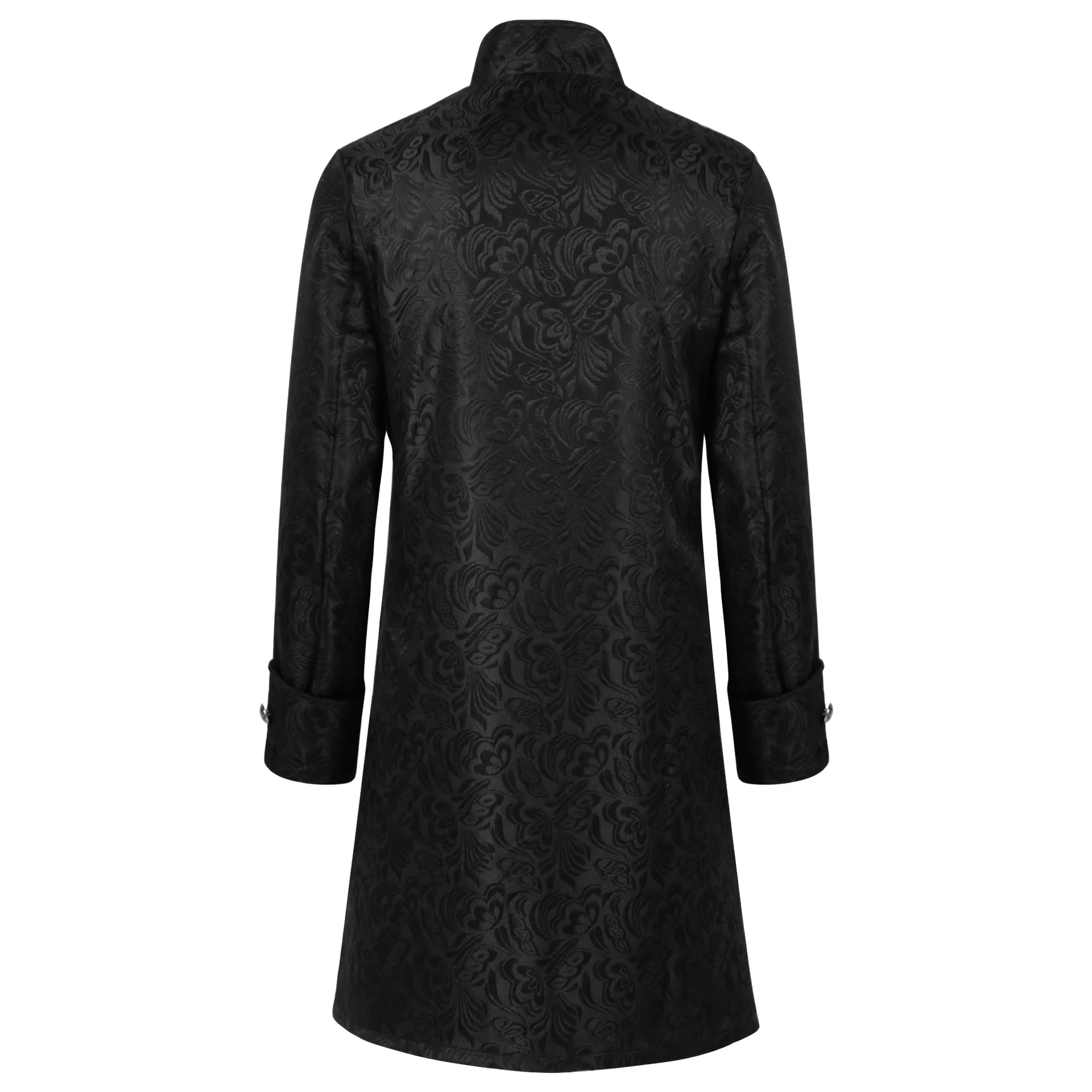 Mens Black Medieval Steampunk Tailcoat Vampire Gothic Jackets Vintage Pirate Victorian Frock Coat Halloween Party Costume Homme