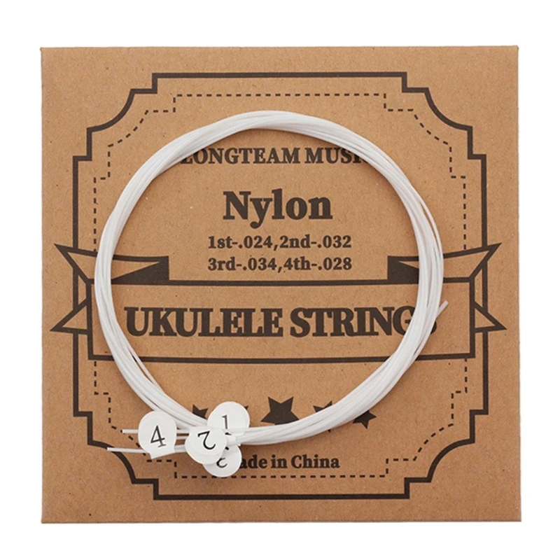 Nylon Ukulele Strings for Soprano (21 Inch)/ Concert (23 Inch)/ (26 Inch) Ukulele 4 Sets Strings