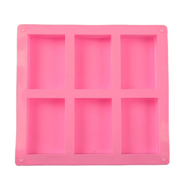 6 Cell Rectangular Silicone Soap Mold For Homemade Decorative Soap Making Mould