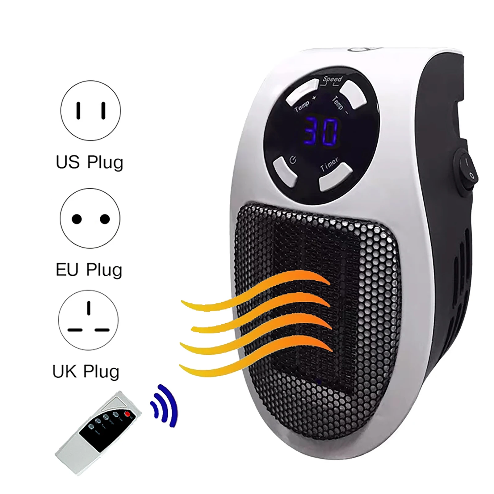 500W Wall-Outlet Mini Electric Air Heater Powerful Warm Blower Fast Heater  Fan Stove Radiator Room Warmer - AliExpress