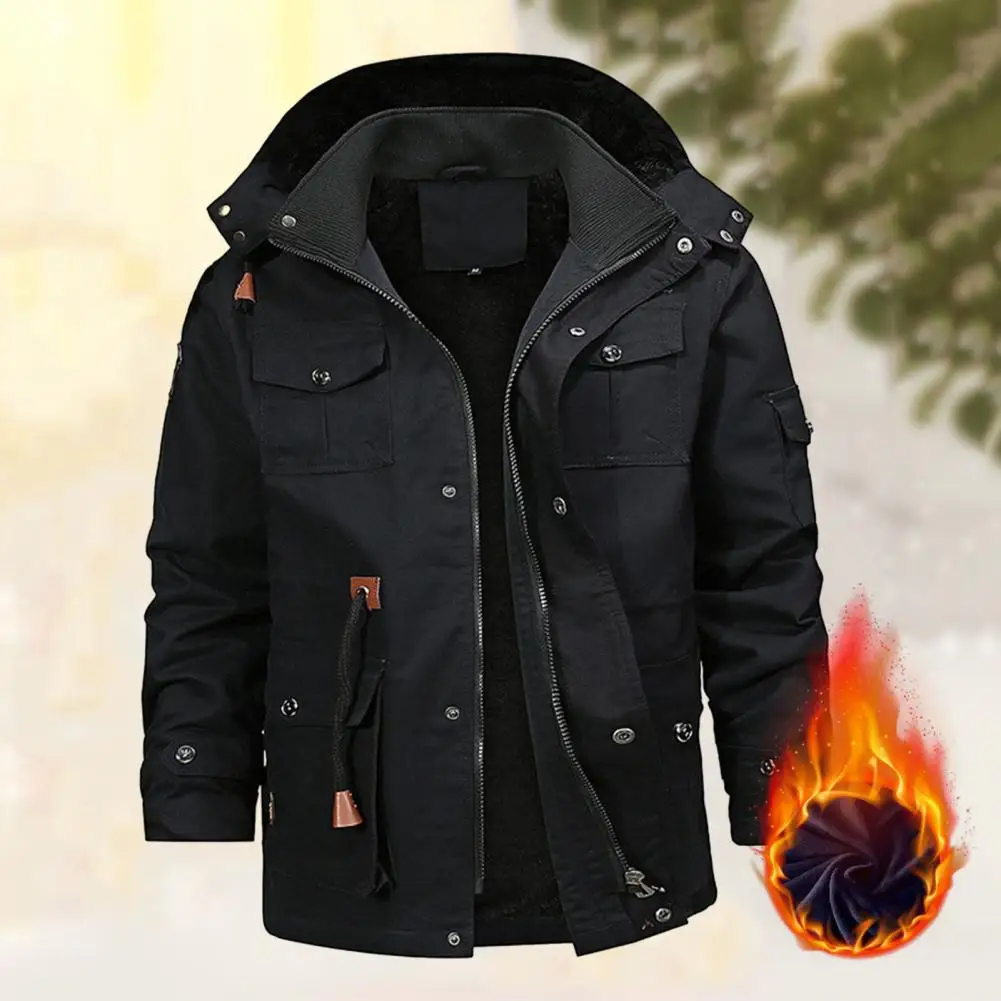 ジャケット・アウター fur docking multi pocket hooded coat fur docking multi pocket hooded coat
