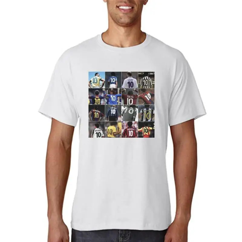 Maglietta Maglia Maradona Pele' Baggio Zidane Totti Numeri 10 Vintage Cool Casual Pride T Shirt 014261