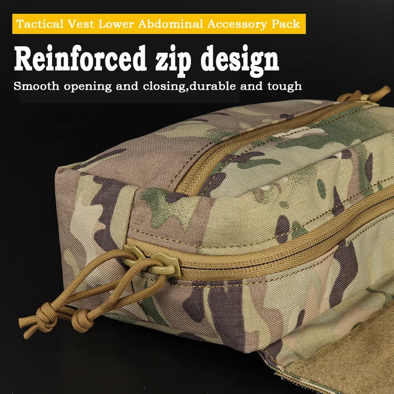Pack Tactique : Gilet + Mini Poche Abdominale à Chute - EDC - Chasse - Sac Rangement Zip