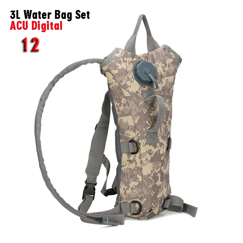 3Liters Water Bag Backpack Camouflage Portable Water Bladder Pack Outdoor MTB Cycling Hydration Knapsack Travel Sports Rucksack 6