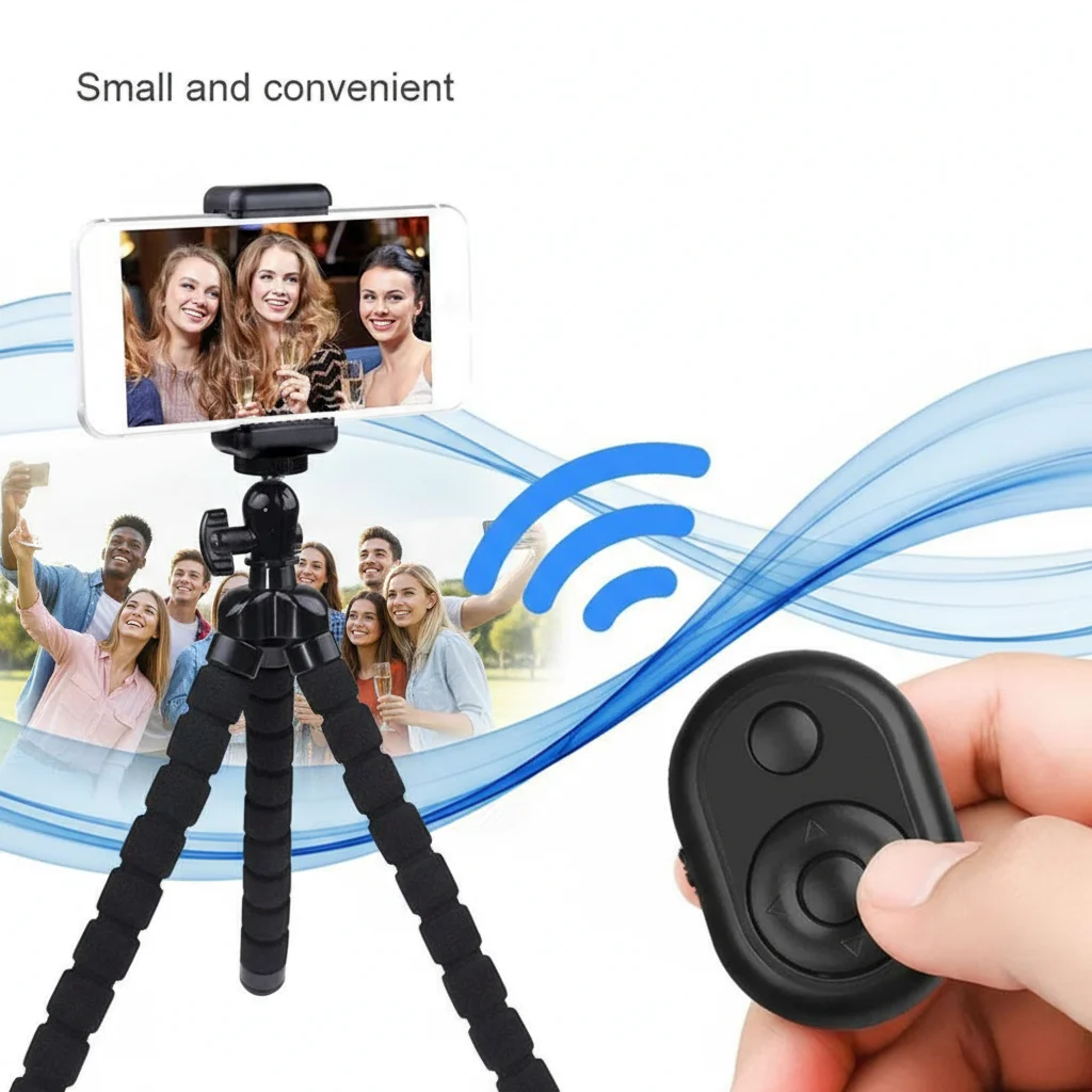 iOS/안드로이드 폰용 블루투스 카메라 리모컨, 사진 및 비디오 클릭, 미니 무선 휴대폰 전자책 페이지 넘김기