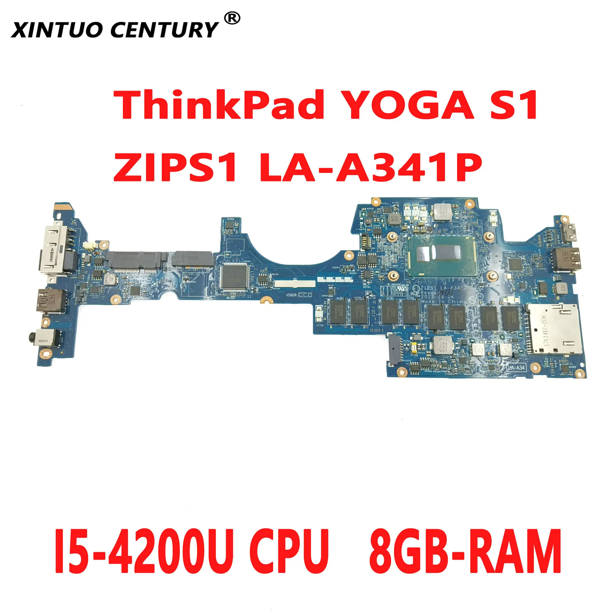 

Оригинальная материнская плата ZIPS1 для ноутбука Lenovo ThinkPad YOGA S1, материнская плата с 8 Гб-ОЗУ, быстрая работа с процессором DDR3 100%