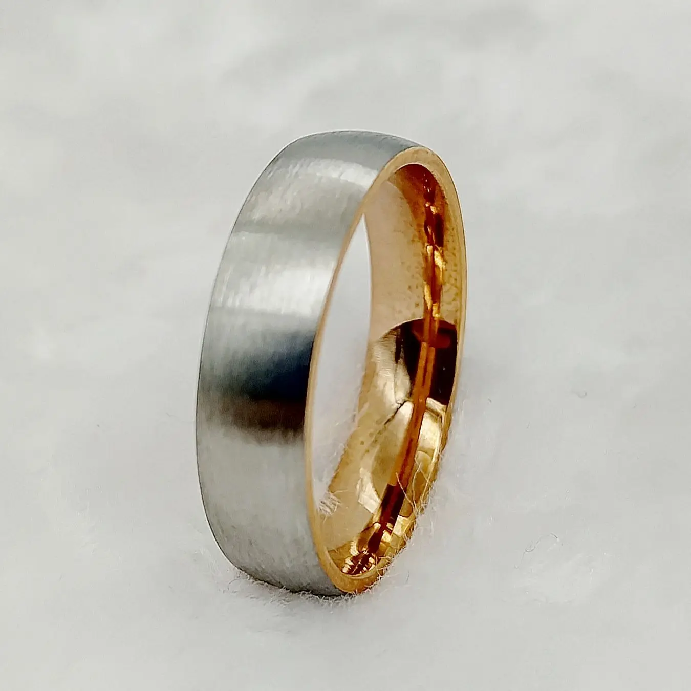 

Handmade 6mm couple wedding rings for men and women Western Designer Rose Gold fashion stainless steel anniversary finger ring