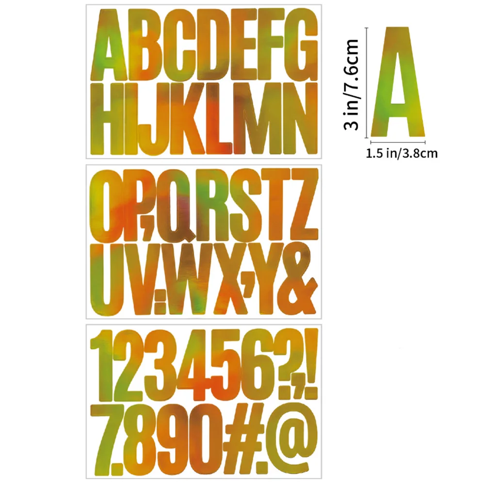 3inch Big Letter Numbers Stickers 3Sheet Vinyl Self Adhesive Stickers for Art Poster Bulletin Board Classroom Party Office Decor