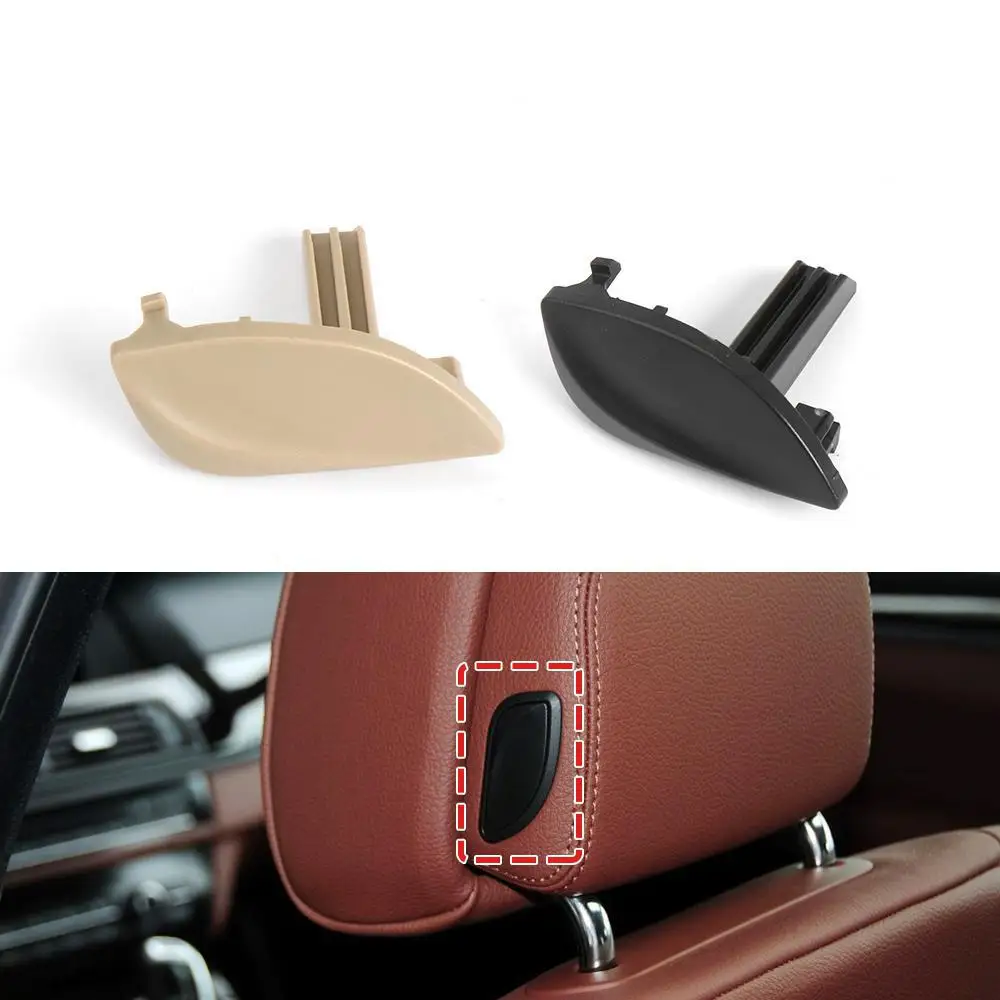 

Car Front Seat Headrest Adjustment Switch Button Spring Cover for BMW 5 7 Series GT F10 F07 F02 E70 E71 Beige Black