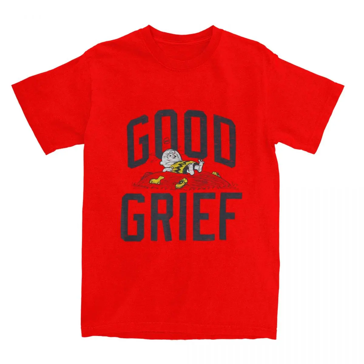 thumbnail image 1 of Camiseta de algodón con cuello redondo y manga corta para hombre y mujer, de Peanuts, Charlie Brown, Good Grief, Snoopy, 1 of 5