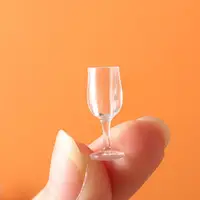 10Pcs/Set Funny Miniature Red Wine Glass 3D Red Wine Glass Model DIY 1:12 Dollhouse Scene Ornament Mini Clear Wine Cup  Gifts 1