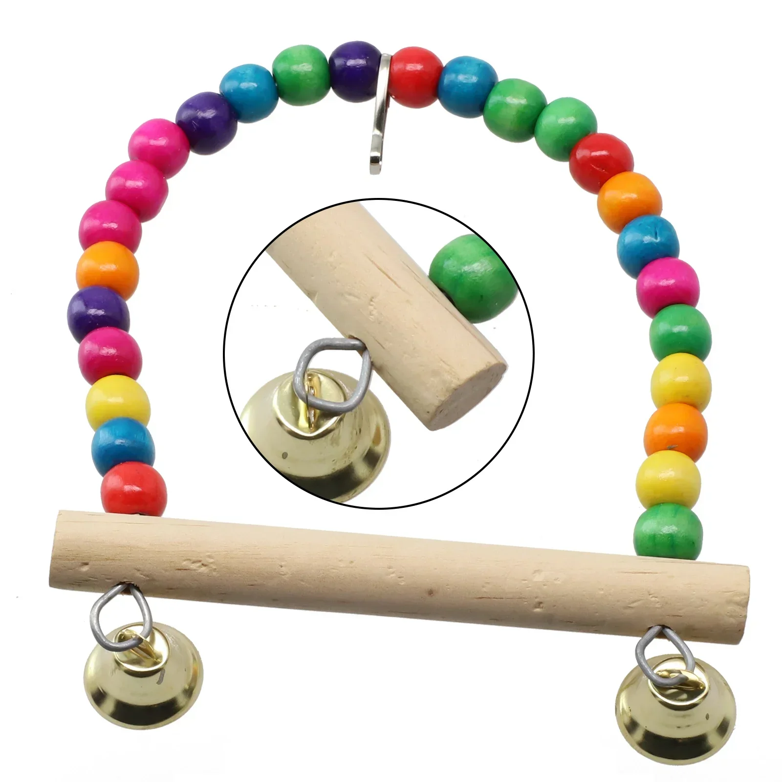 1 Pc Parrot Swing Bird Swing Toy Parrot Cage Toy With Plastic Beads Bell Hung On For Pet Brid Supplies Pet Family Supplies