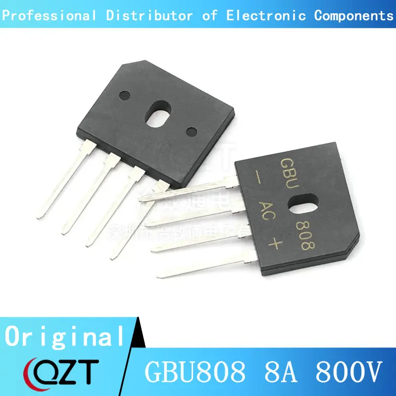 new gbj1508 gbj1510 gbj2008 gbj2508 gbj2510 gbj3510 gbj5010 flat bridge rectifier bridge stack chip 10pcs/lot GBU808 8A 800V Bridge Rectifier Wholesale chip New spot