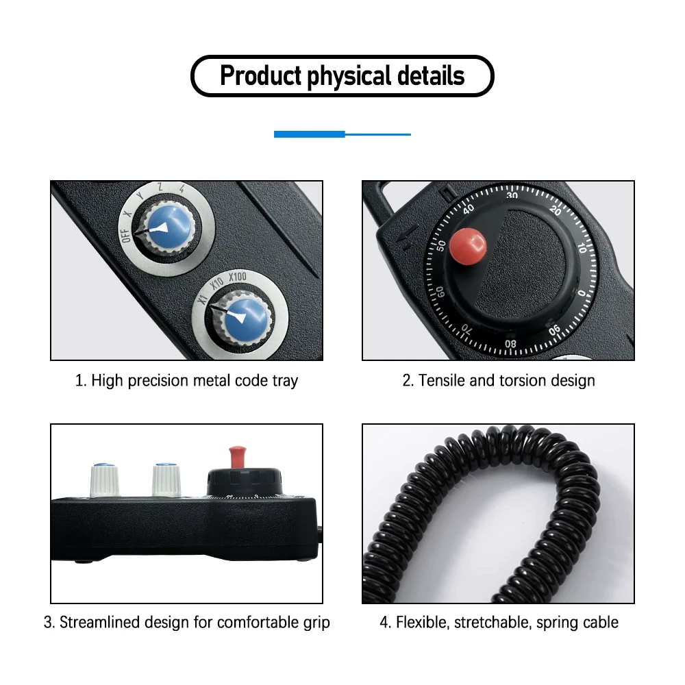 HLTNC 4 6-Axis NEW Manual Pulse Generator 5V 24V Handwheel 100PPR 25PPR MPG Universal Pendant Handwheel For CNC Machining Center