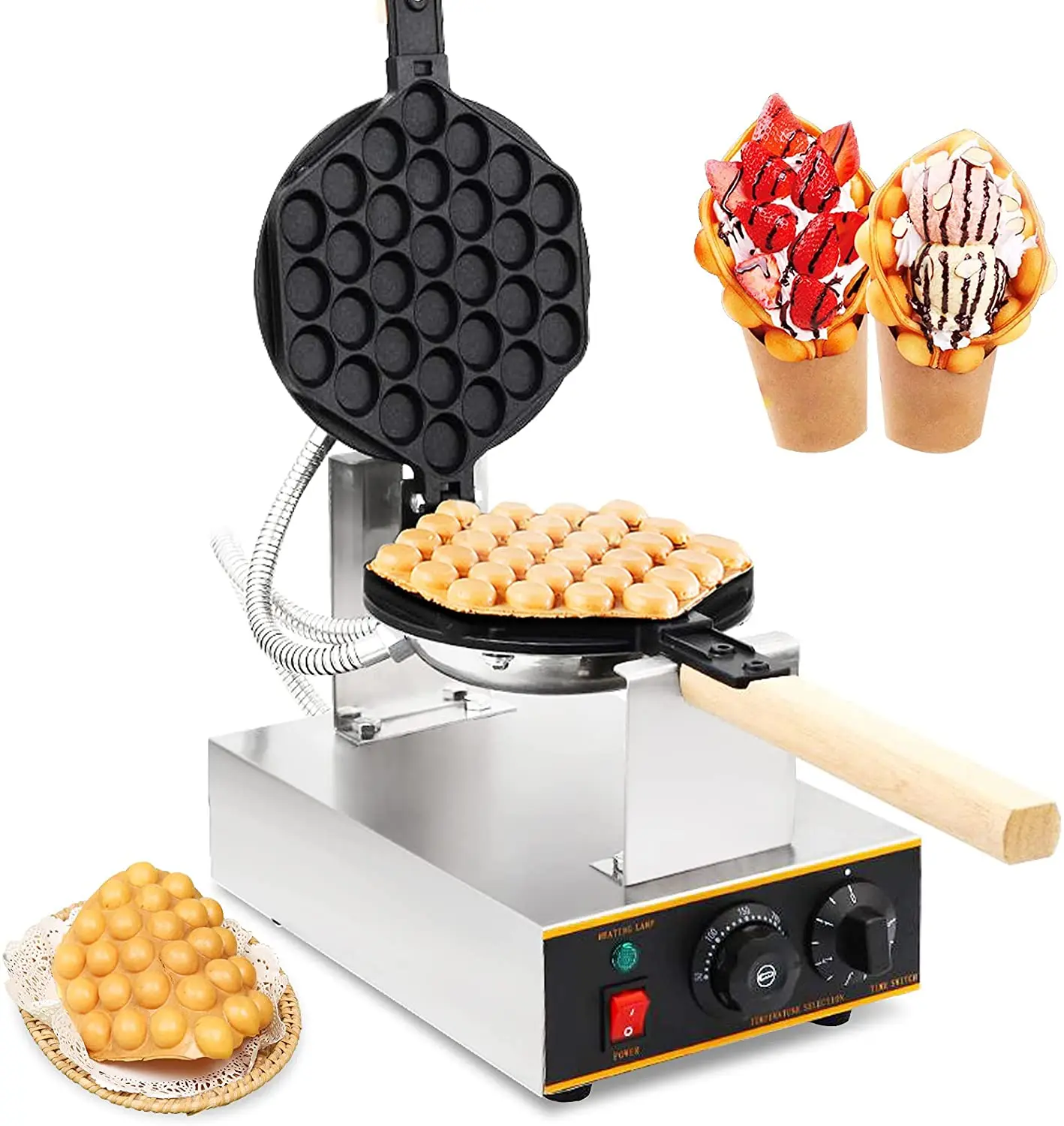 Macchina Per Waffle A Bolle Di Hong Kong/Macchina Per Fare Le Cialde All'Uovo/Macchina Per Waffle Per Snack