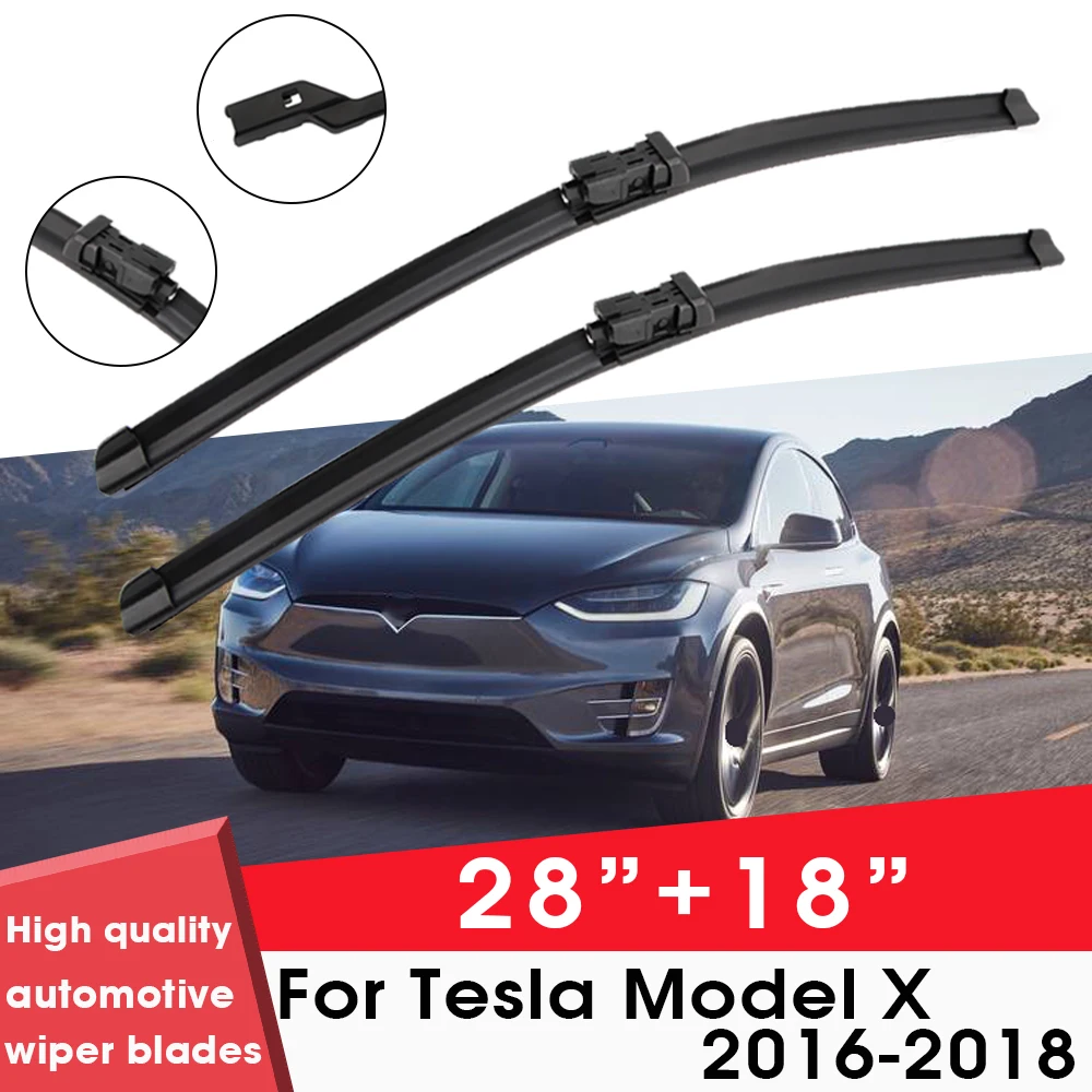 

Car Wiper Blade Blades For Tesla Model X 2016-2018 28"+18" Windshield Windscreen Clean Rubber Silicon Cars Wipers Accessories