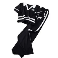 Sports and Leisure Suit Women's Summer Short Sleeved Wide Lapel Loose and Stylish Two-piece Set Juicy Corture Tracksuitpant Sets - Image 6
