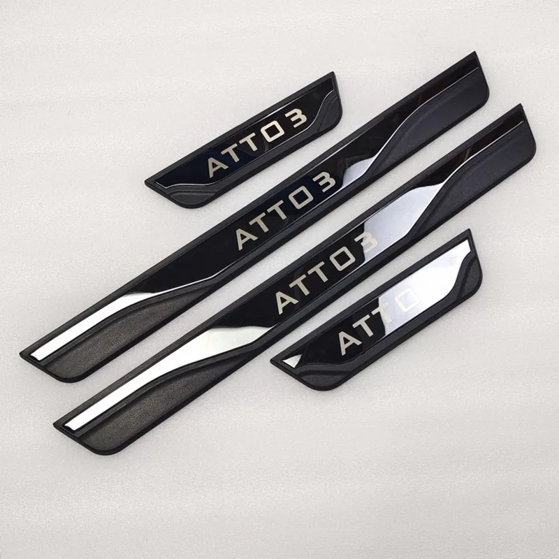 4pcs Welcome Pedal Car Scuff Plate Pedal Door Sill Pathway For BYD ATTO 3 Atto 3 car styling Auto Parts Accessories car door sill scuff plate