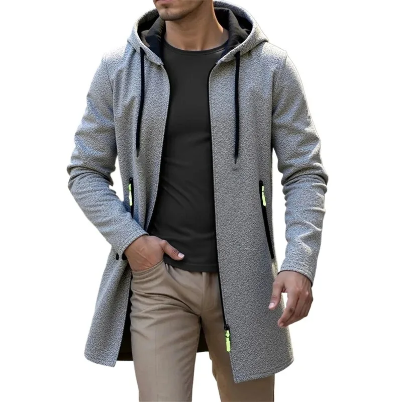 Animal Game Outdoor Men's Hoodies Sweatshirts Long Jackets for Men Zipper Hooded Oversize Winter Top Work Coat Black Streetwear