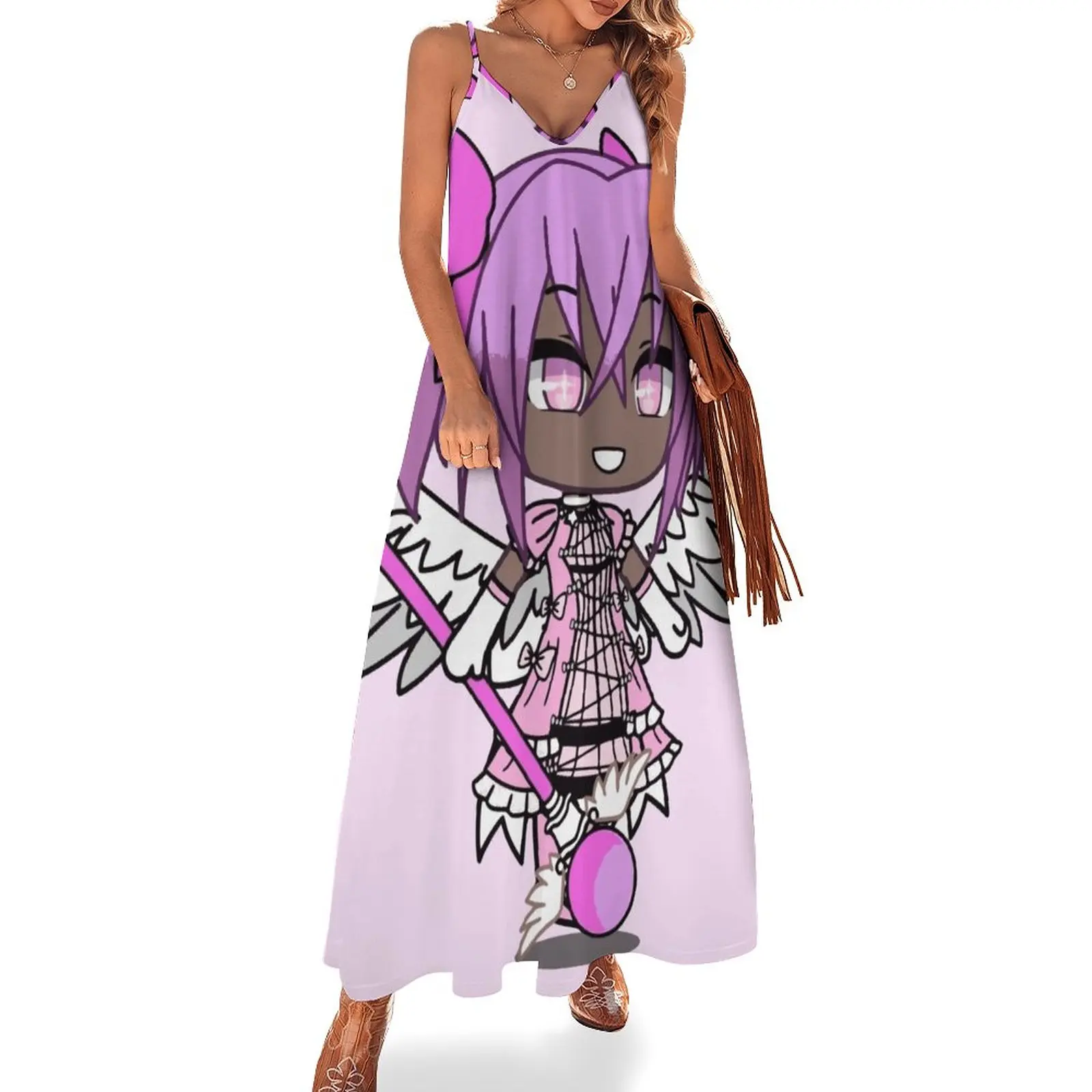 Gacha Life Mizumi vestido sem mangas para mulheres, roupas