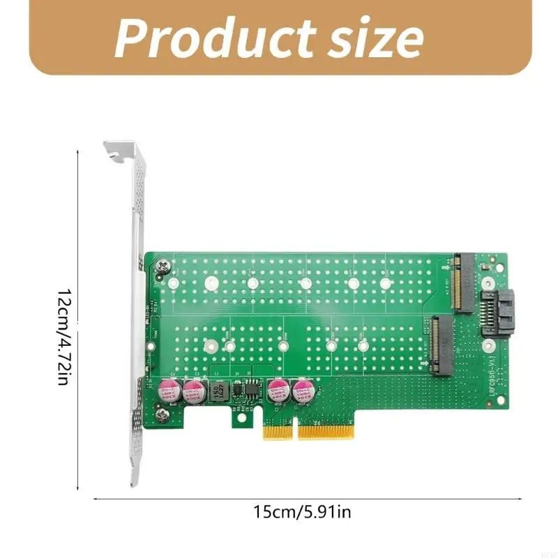 D7YC 2 Interfaces PCIex4 to M.2 NVMe And NGFF SSD Adapter Card Easy Installation and Storage Upgrades