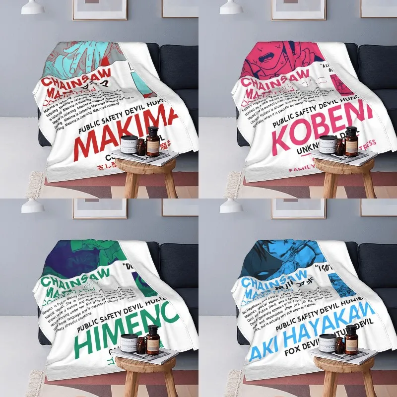 

Chainsaw Man Warrior Denji Blanket Soft Flannel Fleece Vaporwave Aesthetic Anime Throw Blankets for Office Bed Couch Bedspreads