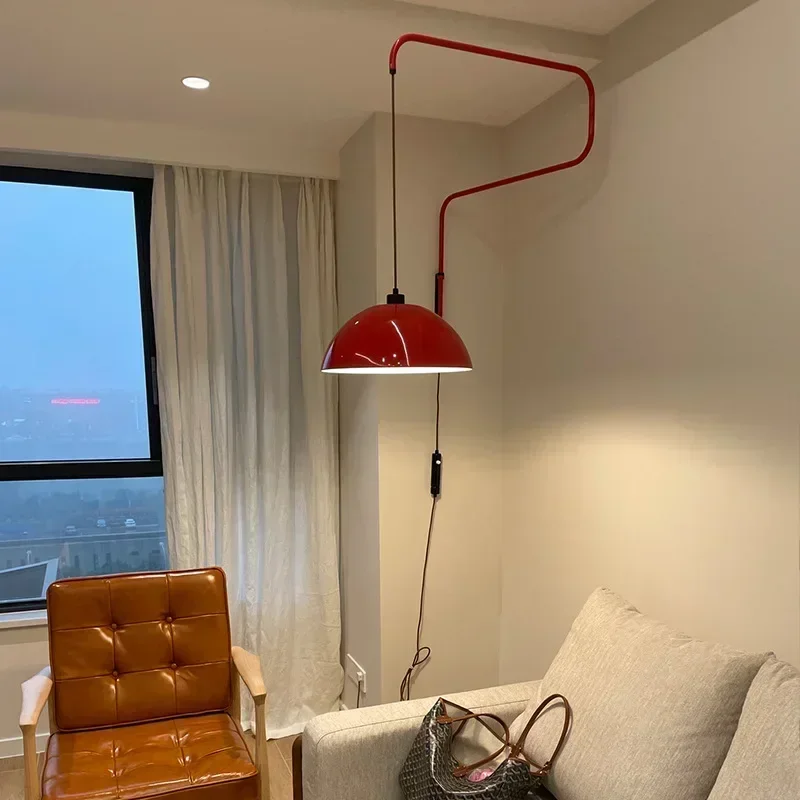 Rotatable Nordic Led Long Arm Wall Lamp with Plug for Dining Room Bedroom Parlor Restaurant Decor