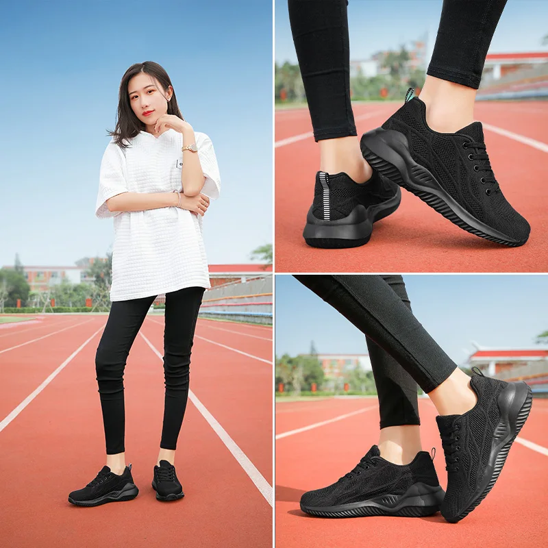 Luxury Brand Womens Running Sneakers All White Female Runner Jogging Shoes Breathable Mesh Lady Athletic Fitness Shoes