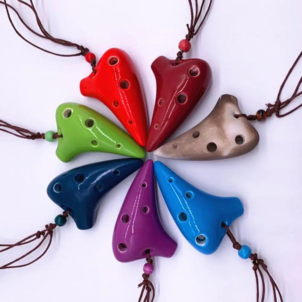 Ceramic Ocarina Handmade Ocarina 6 Hole Professional With Lanyard Music Score Musical Instrument