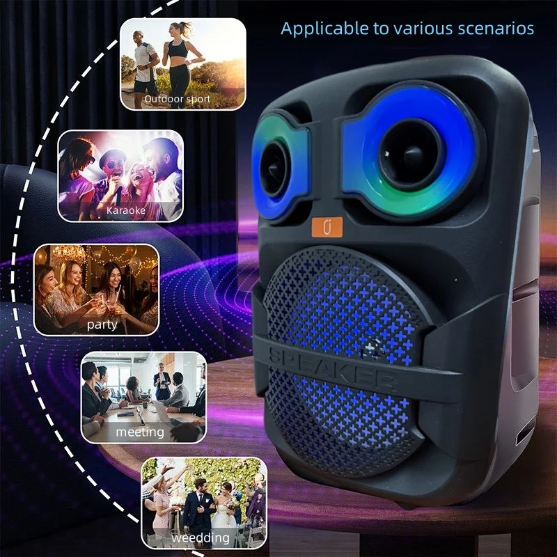 Jyx T28 Portable Bluetooth Speaker, Matching Wireless Microphone, On-Site Singing Audio, Bluetooth 5.1, Karaoke Audio, Supports U Disk/Tf Card/Bluetooth/Fm/Wired Microphone/Wireless Microphone